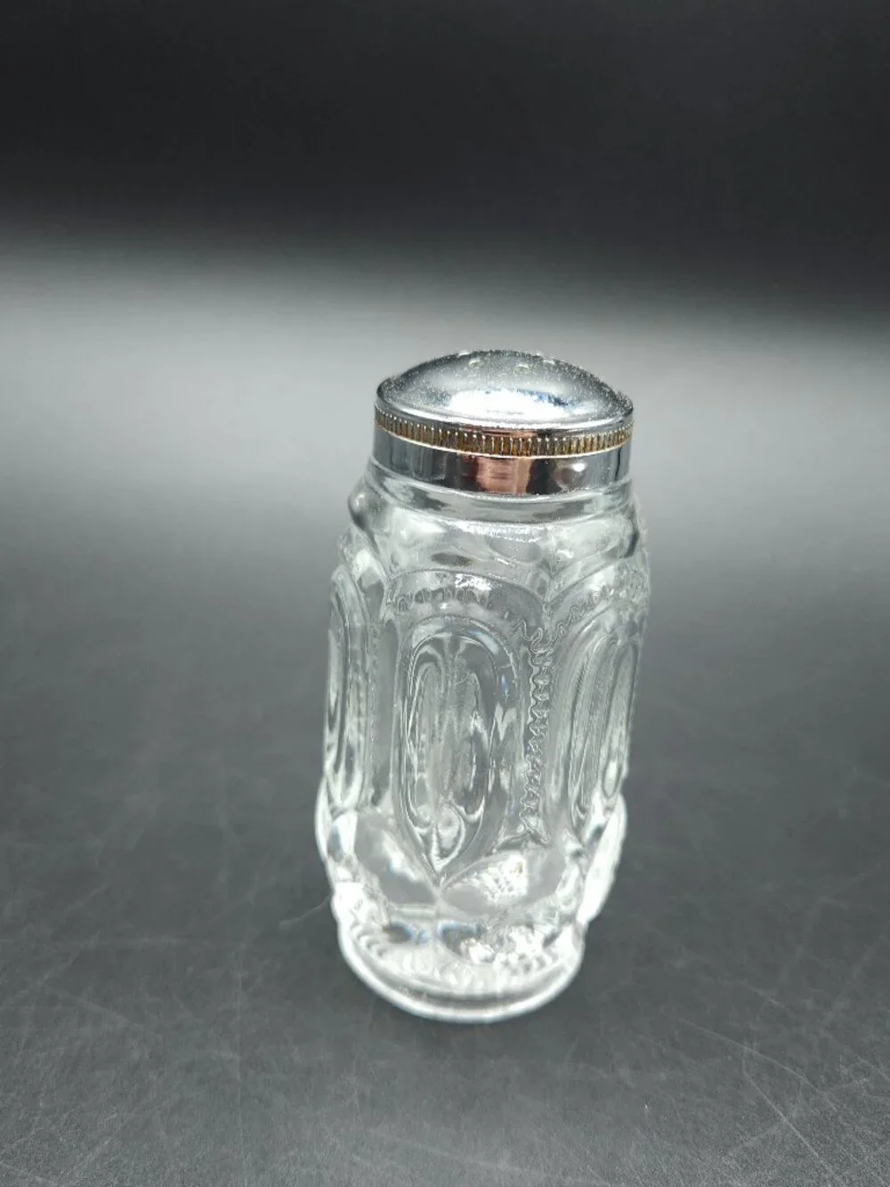 Vintage Moon and Star Pattern Clear Glass Salt or Pepper Shaker only One